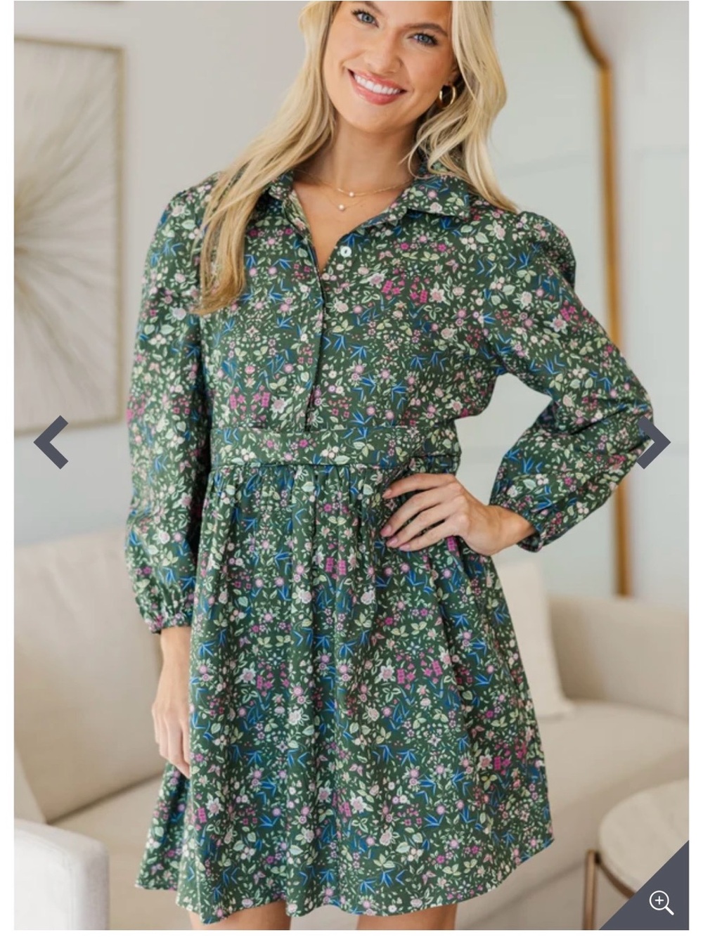 NWOT Shop the Mint NURSING COLLECTION: Lots of Love Green Floral Shirt Dress